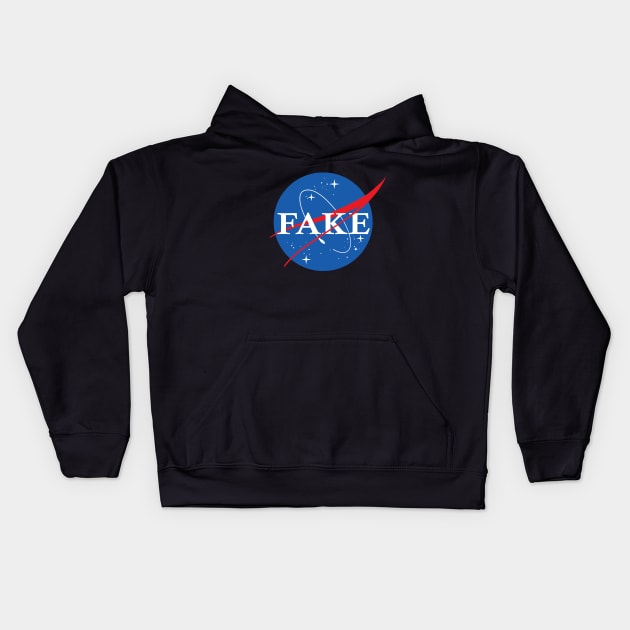 Nasa Fake Logo Kids Hoodie by Nerd_art